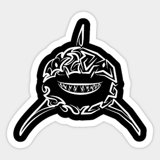 Black and White Tribal Great White Shark Sticker